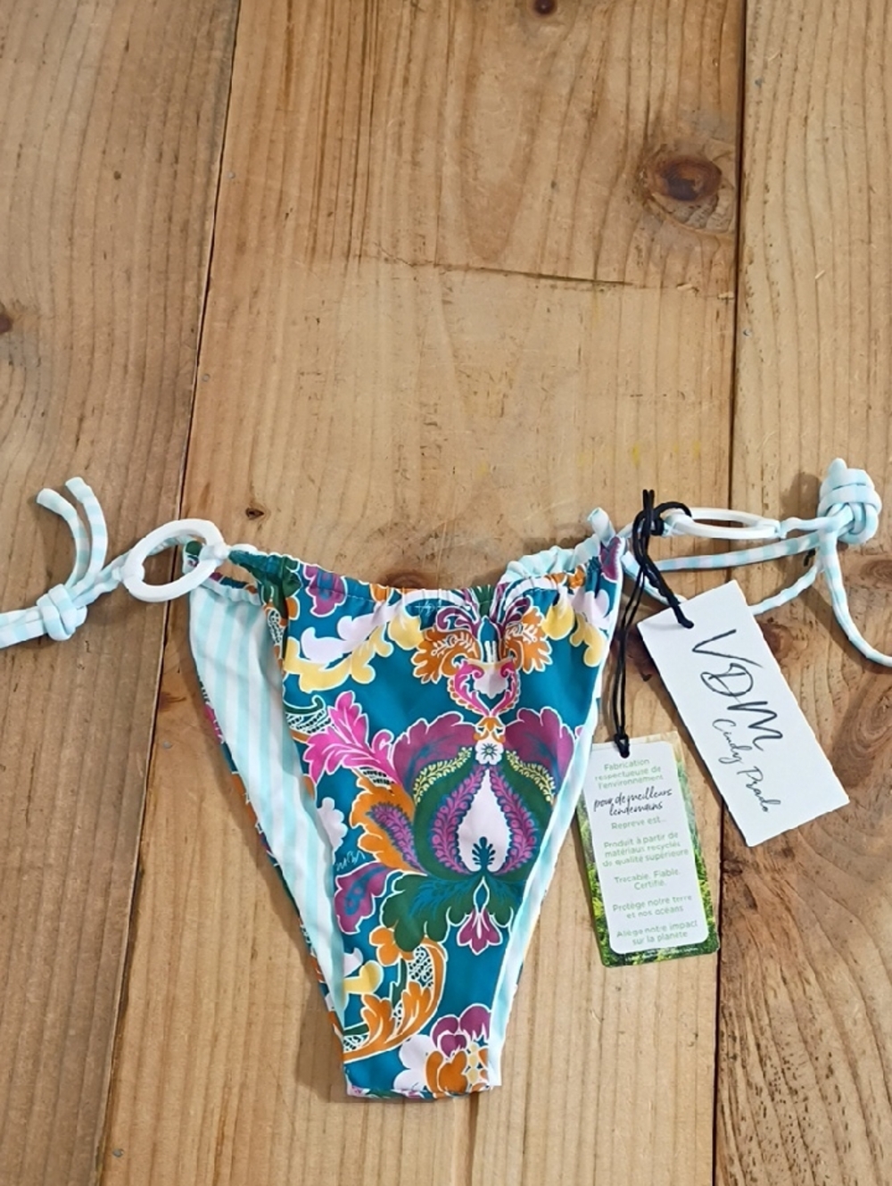 Revolve VDM Cindy Prado Ziggy Reversible Adjustable Bikini Bottom Size S NWT